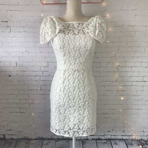Milly white mini dress with bow sleeves